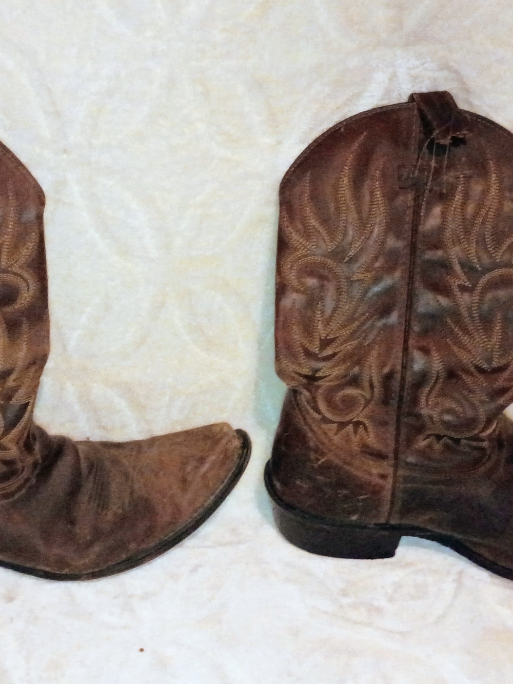Men's Laredo Brown Embroidered Leather Cowboy Boots Size 10